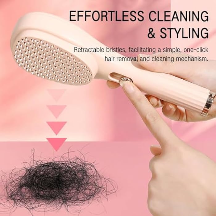 RACMOS Telescopic Self Cleaning Brush, One-Click Cleaning Comb and Brush, Massage Comb, Scalp Cleansing, Combs for Women, Men & Kids, Portable Telescopic Massage Comb for all type of Hairs (Mix - Image 5